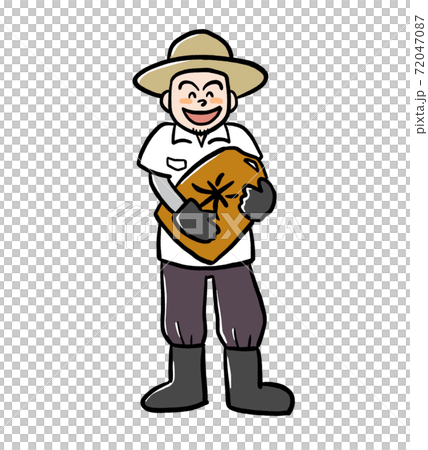 Illustration of a male rice farmer 72047087