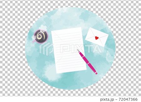 万年筆でラブレターを書くのイラスト素材