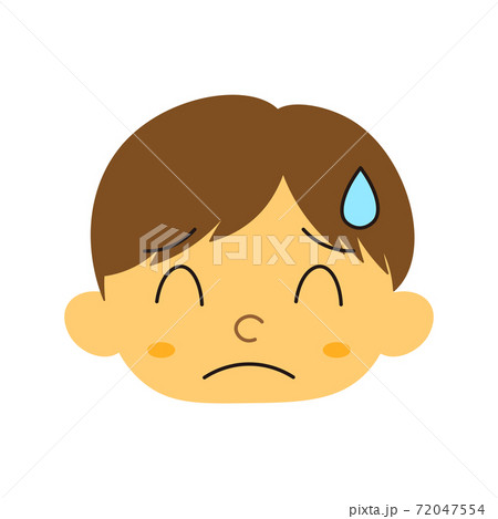 男の子 表情 困り顔 3のイラスト素材