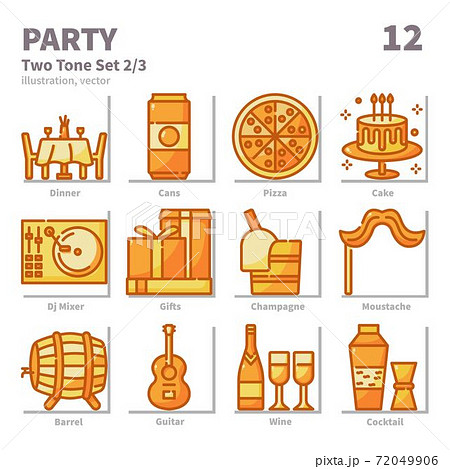 Party and Cebbertion icons set, Two Tone, vector and illustration set 2 72049906