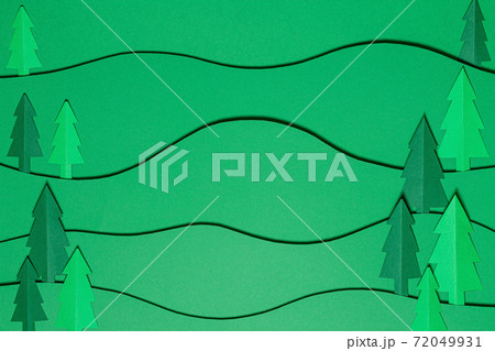 Christmas tree paper cutting design papercraft card. Paper cut Christmas trees. Origami Paper Art Christmas tree paper cutting design papercraft card. Paper cut Christmas trees. Origami Paper Art 72049931