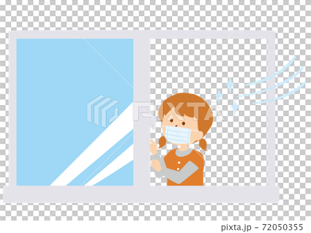 Illustration of a girl ventilating Illustration of a girl ventilating 72050355