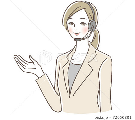 オペレーター コールセンターの女性のイラスト素材