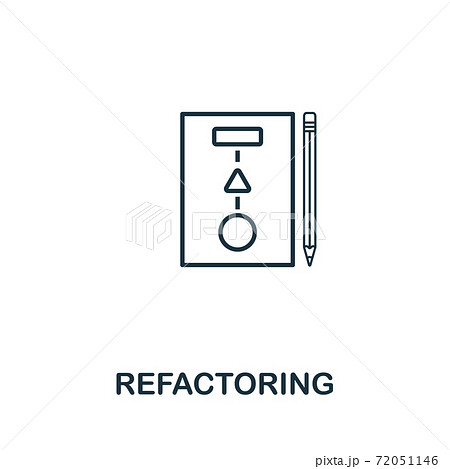Refactoring icon. Line style element from agile collection. Thin Refactoring icon for templates, infographics and more Refactoring icon. Line style element from agile collection. Thin Refactoring icon for templates, infographics and more 72051146