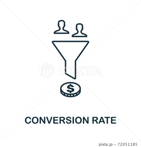 Conversion Rate icon. Simple line element from affiliate marketing collection. Thin Conversion Rate icon for templates, infographics and more 72051185
