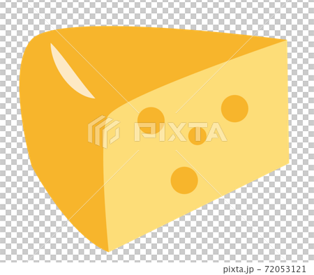 シンプルな穴のあいたチーズのイラスト 白背景のイラスト素材