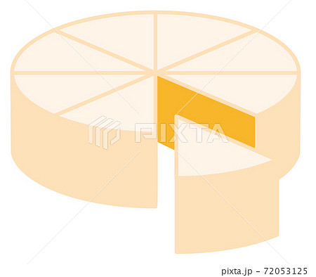 シンプルなカマンベールチーズのイラスト 白背景のイラスト素材
