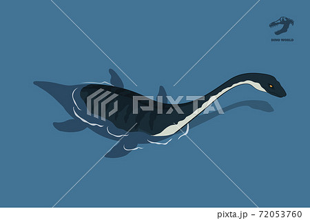 Dinosaur plesiosaur in isometric style. Isolated image of jurassic monster in water. Cartoon dino 3d icon. Sea reptile 72053760