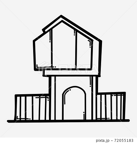 House building doodle vector icon. Drawing sketch illustration hand drawn line eps10 72055183