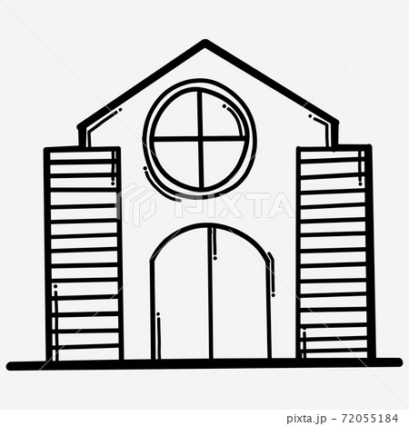 House building doodle vector icon. Drawing sketch illustration hand drawn line eps10 72055184
