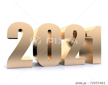 New Year 2021  ,3d rendering on white black ground 72055461