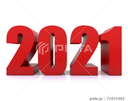 New Year 2021  ,3d rendering on white black ground 72055462