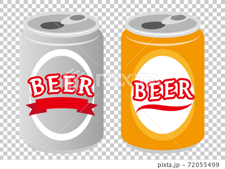 缶ビールのイラストセット 白背景のイラスト素材