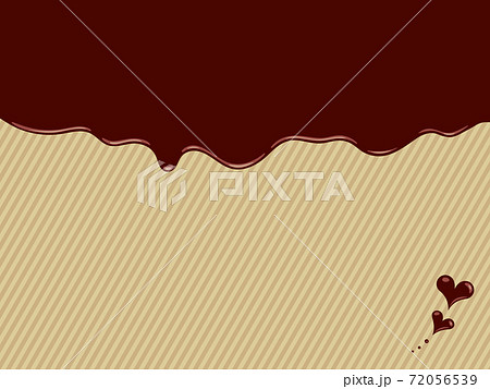 溶けて垂れるチョコレートとハートのチョコのある縞模様の背景 複数バリエーションあり 溶けて垂れるチョコレートとハートのチョコのある縞模様の背景 複数バリエーションあり 72056539
