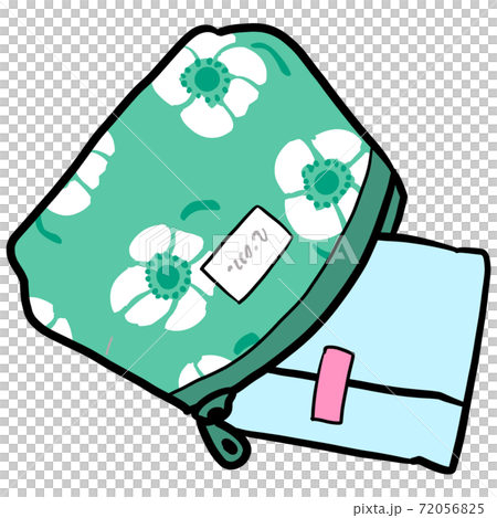 ポーチの中に入っているナプキンのイラスト素材 7565 ポーチの中に入っているナプキンのイラスト素材 7565