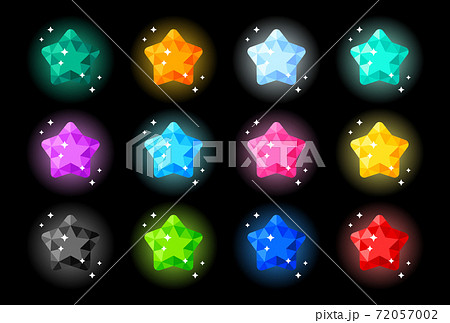 ゲーム／宝石／セット／角丸の星 72057002