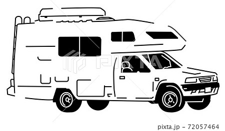 キャンピングカー白黒 キャンピングカー白黒 72057464