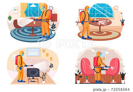 A man from epidemiological service doing disinfection in office to kill viruses and bacteria A man from epidemiological service doing disinfection in office to kill viruses and bacteria 72058364