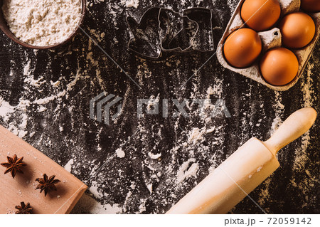 festive culinary background bakery ingredients festive culinary background bakery ingredients 72059142