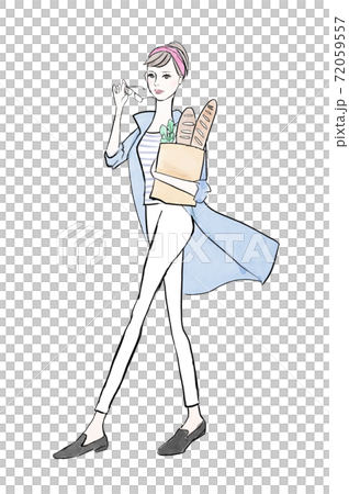 おしゃれな女性イラスト 72059557
