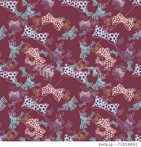 Seamless pattern with skerchy bows Seamless pattern with skerchy bows 72059891
