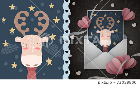 Night deer idea for greeting card 72059900