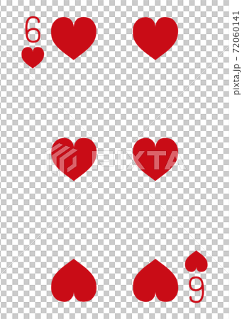 Heart playing cards red 6 72060141