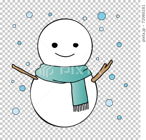 Illustration of a snowman with a blue muffler Illustration of a snowman with a blue muffler 72060281