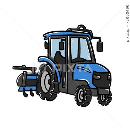 青い農業用トラクターのイラスト 青い農業用トラクターのイラスト 72060490