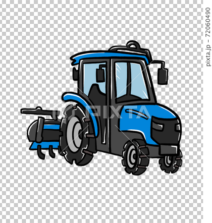 青い農業用トラクターのイラスト 青い農業用トラクターのイラスト 72060490