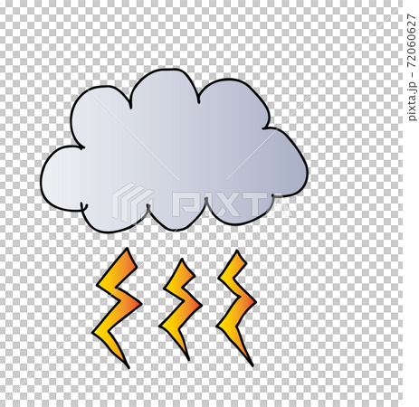 雷のイラスト 雲からイナズマ のイラスト素材