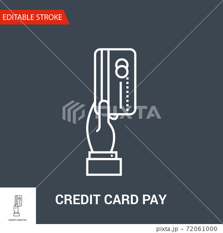 Credit Card Pay Icon. Thin Line Vector Illustration 72061000