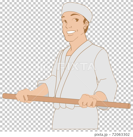 手打ちそば うどんを打つ職人 手打ちそば うどんを打つ職人 72063302