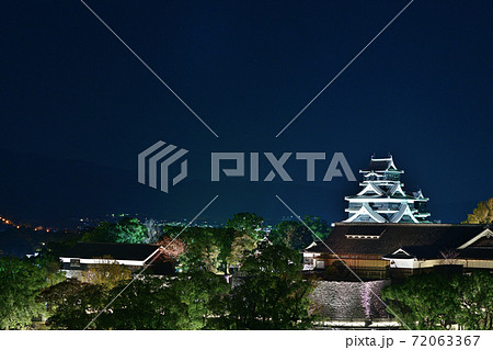 熊本市 復旧進む熊本城 ライトアップ 熊本市 復旧進む熊本城 ライトアップ 72063367