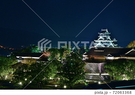 熊本市 復旧進む熊本城 ライトアップ 熊本市 復旧進む熊本城 ライトアップ 72063368