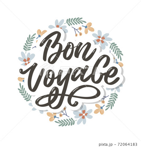 Bon Voyage Hand Lettering Vector Calligraphy Travel Bon Voyage Hand Lettering Vector Calligraphy Travel 72064183