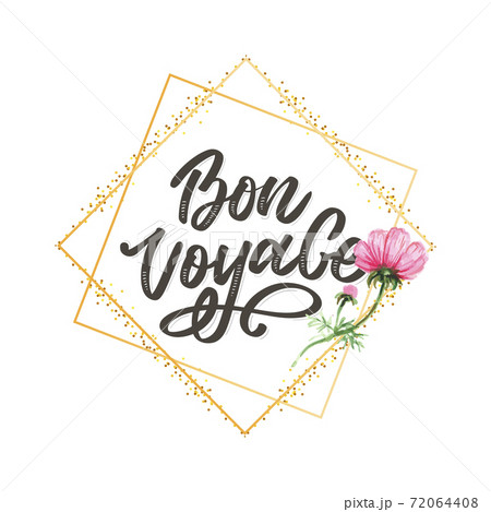 Bon Voyage Hand Lettering Vector Calligraphy Travel Bon Voyage Hand Lettering Vector Calligraphy Travel 72064408