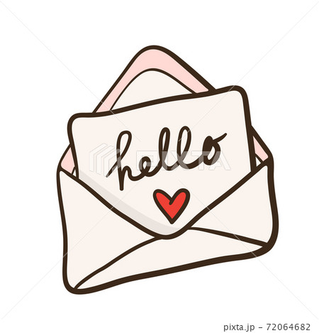 romantic letter with a heart-mail envelope - Stock Illustration [72064682]  - PIXTA