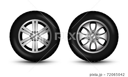 Car wheel tire 4x4 side view. Car tractor tyre vector isolated illustration Car wheel tire 4x4 side view. Car tractor tyre vector isolated illustration 72065042