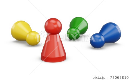 3D Rendering Game figures isolated on white background 72065810