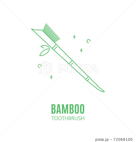 Bamboo toothbrush vector icon isolated on white background 72068100