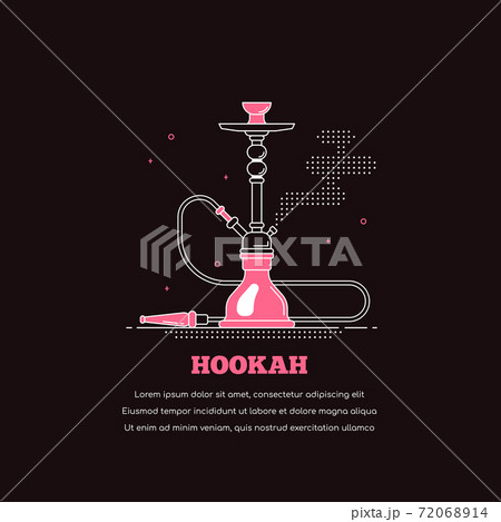 Smoking shisha concept banner on dark background Smoking shisha concept banner on dark background 72068914