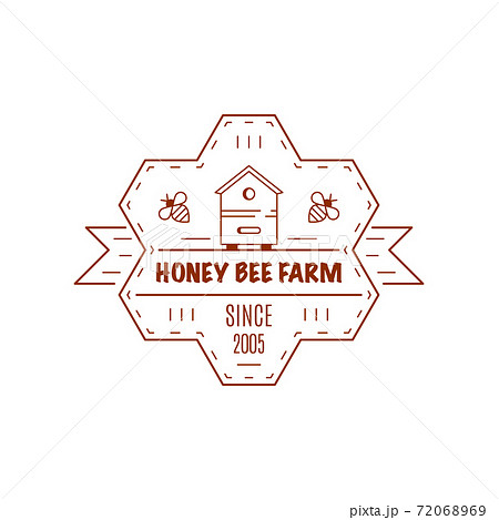 Honey production company outline badge or logo design 72068969