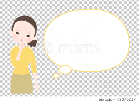 A young woman in a pose that tilts her head and a balloon [no main line] 72070217