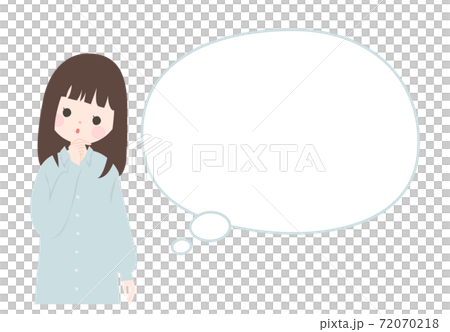 A young woman in a pose that tilts her head and a balloon [no main line] 72070218