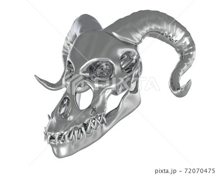 Metal monster skull isolated on white background 3d illustration Metal monster skull isolated on white background 3d illustration 72070475