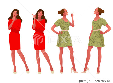 Thinking girl. Beautiful face, with question mark 72070548