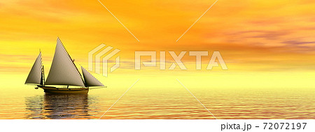 Small sailboat - 3D render Small sailboat - 3D render 72072197