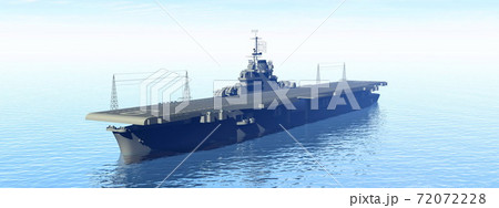 Aircraft carrier - 3D render 72072228