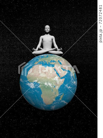 Meditation on earth - 3D render 72072481
